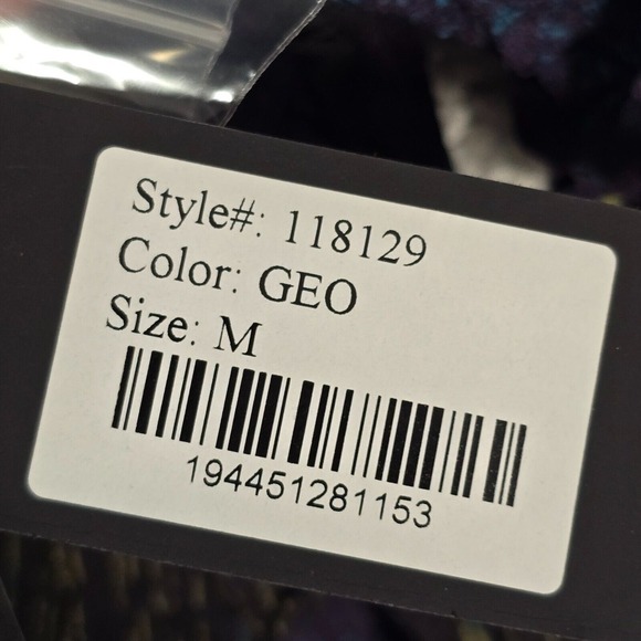 Liv by Habitat Top Womens Medium Colorful Crinkle Button Up Art To Wear - Picture 7 of 14